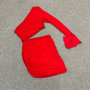 One-Shoulder Red Dress small New